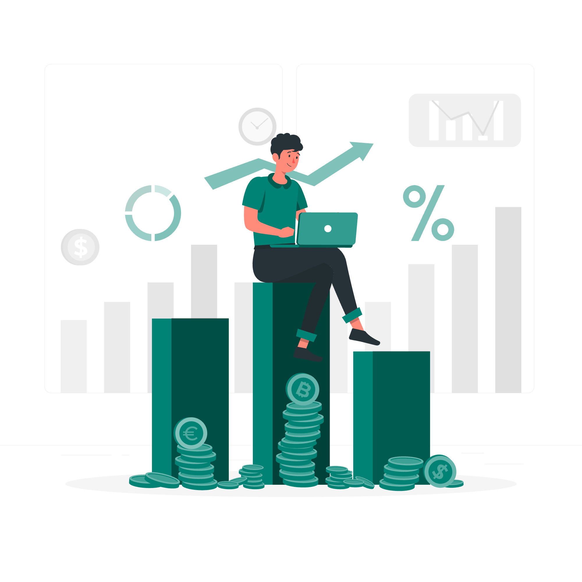 Ilustração de pessoas contribuindo para um projeto de crowdfunding na plataforma GlobalUnityGroup